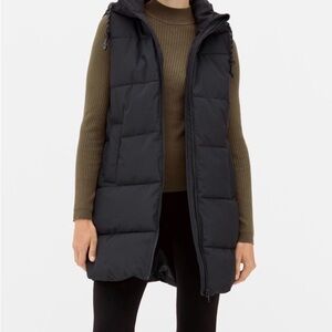 Black Puffer Vest with Hood